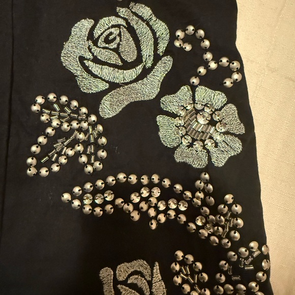 Free PeopleBlack Strapless Dress with Floral Embroidery & studding - Picture 5 of 5